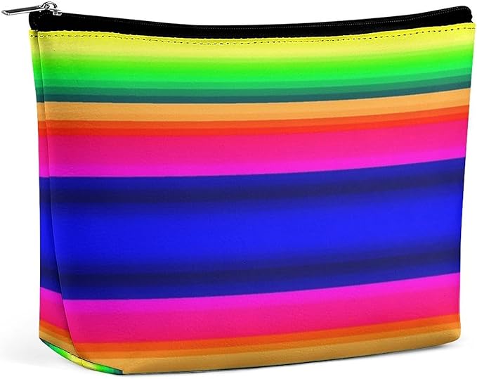 Women's Fashion Zipper Cosmetic Case, Portable Makeup Case, Personality Toiletry Bag, Travel Cosmetic Toiletry Bag Colorful Mexican Blanket Stripes
