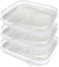3PCS Clear Hard Plastic Zipper Case, Double Zippers Hard Pouch, Portable Travel Organizer Bin Clear Makeup Bag for Toy Storage, Snack Bag, Cosmetics, Pencil Case, Diaper Bag, Toiletry Bag