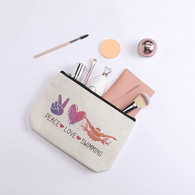KDXPBZ Swimming Bag - Funny Swim Gifts for Team, Coach & Teacher - Makeup Bag for Women Swimmers
