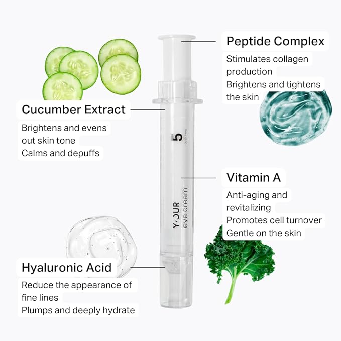 Y’OUR Retinol & Peptide Complex Eye Cream: Anti-Aging for Dark Circles, Puffiness, Wrinkles & Crow’s Feet; Hydrating & Under Eye Repair. Made in USA