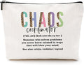 Chaos Coordinator Makeup Bag Chaos Coordinator Gifts for Women Thank You Gifts Cosmetic Bag Leopard Zipper Pouch Appreciation Gifts for Coworkers Boss Lady Mentor Colleague Christmas Birthday Gifts