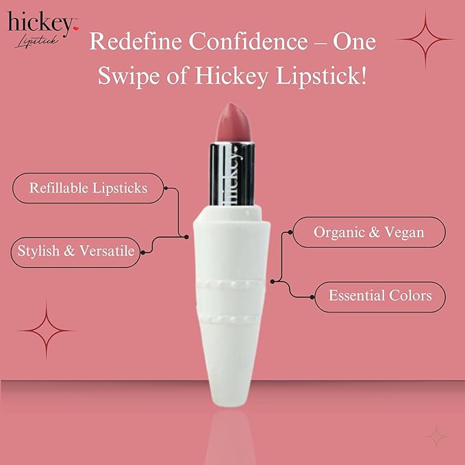 Hickey Lipstick,White limited edition: Moisturising, Long-Lasting Lip color
