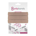 Burlybands Large Hair Ties for Thick, Heavy or Curly Hair - Non-Slip, Non-Damage, Seamless Women's Ponytail Scrunchies - Lt Brown, 3 Pcs