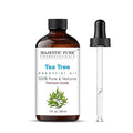Majestic Pure Tea Tree Essential Oil with Glass Dropper - 2 Fl Oz - 100% Pure and Natural Tea Tree Oil - Premium Grade Essential Oils for Diffuser, Aromatherapy, Soap and Candle Making