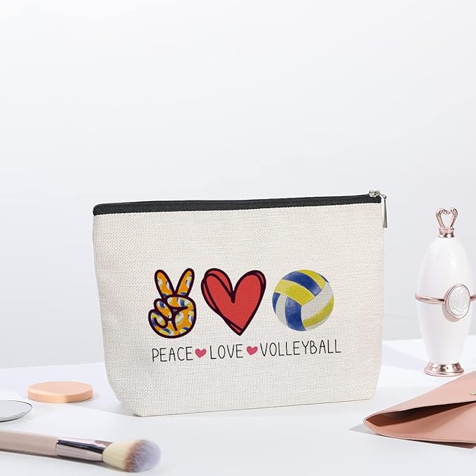 Volleyball Gifts Makeup Bag Small Cosmetic Bags Birthday Christmas Gifts for Women Teen Girls Mom Friends Players Teams Volleyball Stuff Accessories