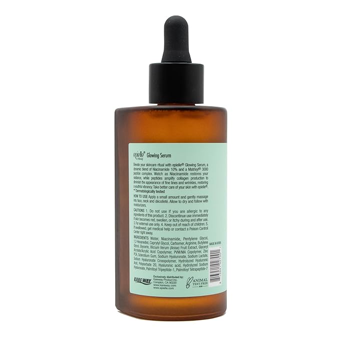 Epielle Complex Niacinamide 10% + Peptides Serum 3 fl.oz, Glowing and Firming Formula for Uneven Tone & Enlarged Pores, Anti-Aging Serum for Face, Korean Skin Care for Glass Skin