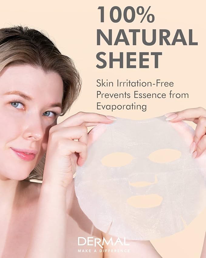 DERMAL 32 Combo Pack Made in Korea Facial Mask – 20+ Years of K-Beauty Experience, Premium Quality Korean Sheet Masks for Daily Skincare Routine