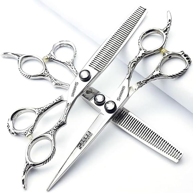 6/7/8 inch Personalized Rose Print Hair Clipper Set (Scissors Set) (7 inch-3pc-B)