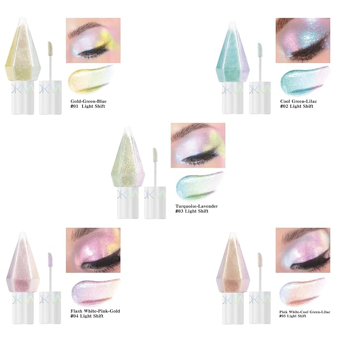 5 Pcs Liquid Eyeshadow Glitter Eyeliner Diamond Colorful Set with Shimmer and Waterproof Eye Shadow for Gift Eye Glitter Makeup（Colourful）