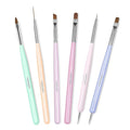 Beetles Gel Polish Nail Art Brushes, 6 Pcs Fingernail Art Design Pens, Wood Alloy Handle, Dotting Pen Clean Up Liner French Nail Brush Set, DIY Manicure Tools Gift for Women