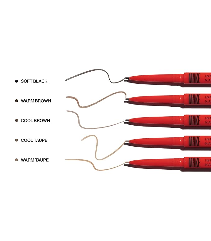 MAKE Beauty Nano Brow, Micro Eyebrow Pencil. Long-Lasting Smudgeproof Eye Brow Makeup for Hairlike Lines. Precision Liner for Natural-Looking Eyebrows - Shade, Warm Taupe