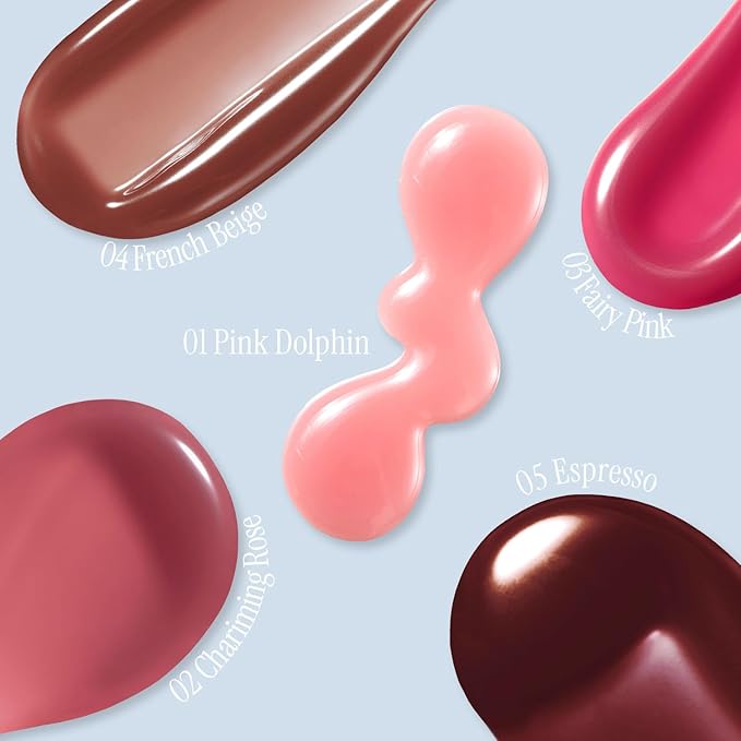 Crystal Dewy Lip Gloss | Lightweight & Non-Sticky | High-Shine & Long-Lasting | Hydrating Korean Lip Care Gloss | 0.17 oz. (05 ESPRESSO)
