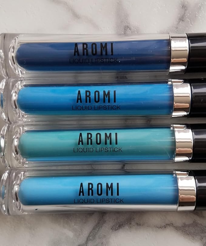 Aromi Baby Blue Matte Liquid Lipstick, Light, Sky Blue Lip Color, Vegan + Cruelty-free Beauty, Long-lasting, Waterproof (Baby Blue)