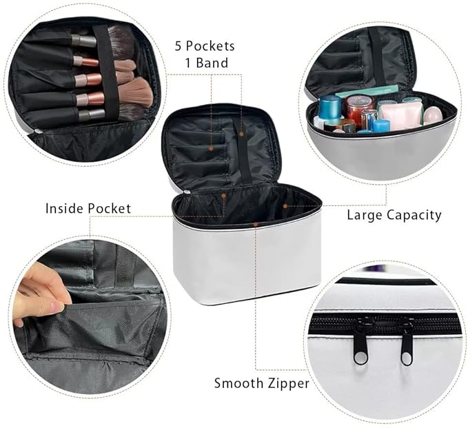 JoyLamoria Hipple Floral Cosmetic Bag Portable Cosmetic Bag Cute Handbag Wallet Coin Purse with Handle