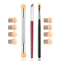 WOKOTO 3 Pcs Nail Ombre Brushes For Nail Art Brushes Set With 8 Addtional Nail Sponges Set Ombre Nail Brushes For Acrylic Application Gradient Gel Ombre Brushes Nails Nail Acrylic Brushes Set