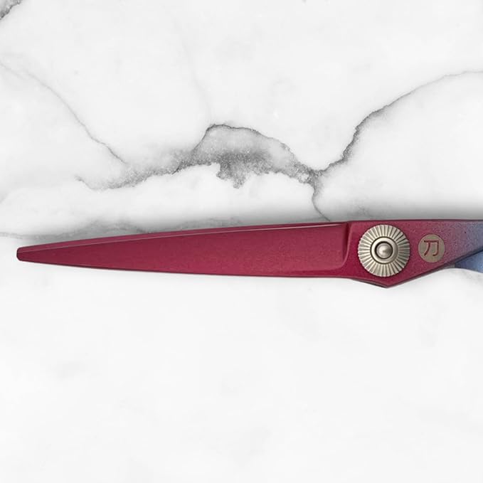 6 Inch Hair Shears Set - Rainbow Color Hair Cutting Scissors and Texturizing Shears - 440C Stainless Steel With Titanium Coating - Convex Blades for Wet or Dry Hair (Hair Cutting Shears)