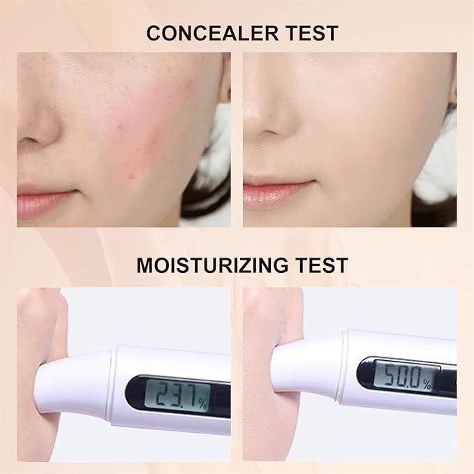 Mushroom Head Air Cushion CC Cream - Tattoo Cover up Makeup Waterproof Long-Lasting Moisturizing Concealer Foundation, Even Skin Tone for All Skin Types (Nude)