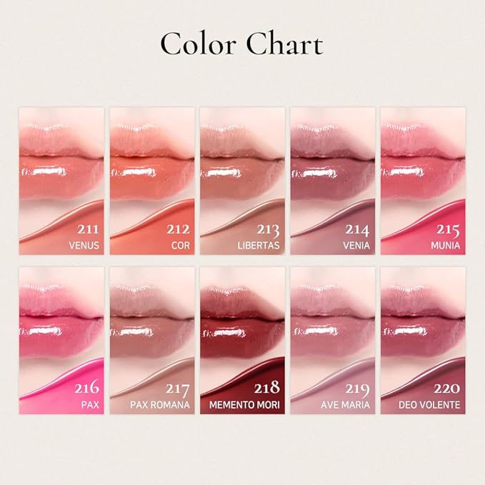 DINTO Blur-Glowy Lip Tint - Glossy Finish, Hydrating, Long Lasting, Lightweight Texture, Non-Sticky, Vegan & Cruelty-Free, K beauty (216 Pax, 0.11 fl.oz) (30 colors)