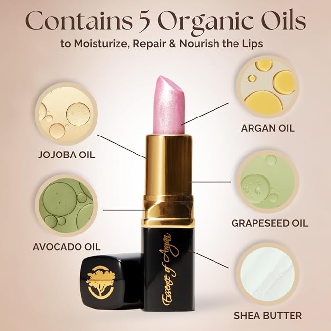 Essence Of Argan Pink Lip stick and Hydrating Lip Gloss & Moisturizing Lipstick with Argan Oil, Shea Butter, Jojoba & Aloe Vera
