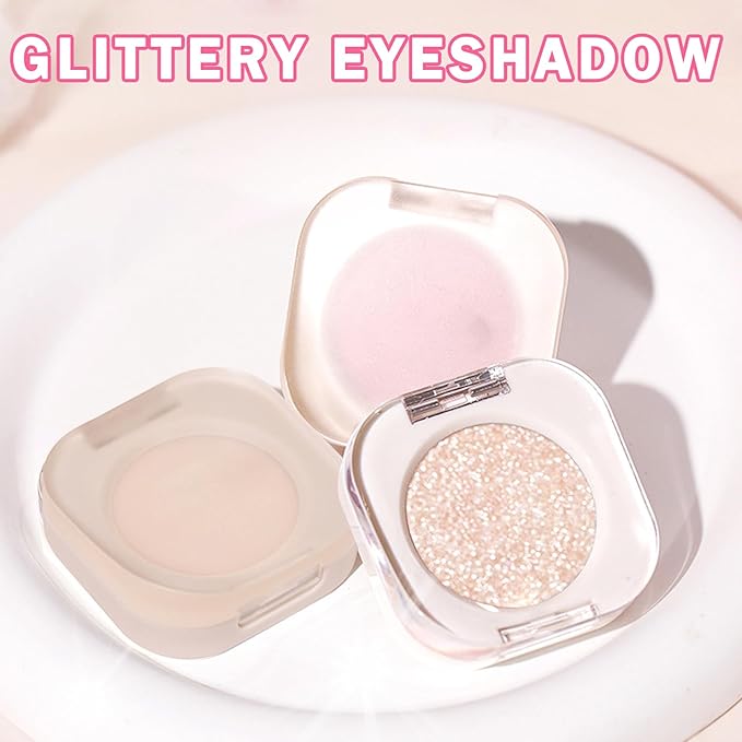 Glitter Eyeshadow Champagne Single, Ultra Fine Shimmer, Lightweight Sparkling Blendable Formula, Daily Multiuse Glossy Eyes Makeup (Weaving Maid)