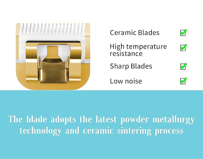 Professional Detachable Replacement Blades Set,Cut Length,Compatible with Andis AGC,BDC,BGC,MBG Series/Oster Classic 76/Star-Teq/Power-Teq/A5 Clipper (7PACK) Golden