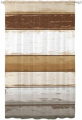 Sheer Curtains 96 Inches Long, Vintage Country Geometric Striped Privacy Voile by Unknown
