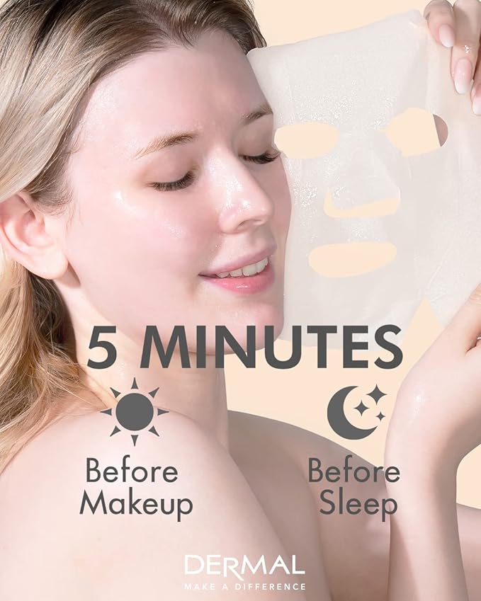 DERMAL 24 Combo Pack Made in Korea Facial Mask – 20+ Years of K-Beauty Experience, Premium Quality Korean Sheet Masks for Daily Skincare Routine