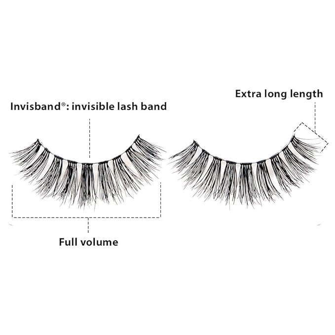 Ardell Double Up 213 False Eyelashes - Dramatic Volume, Reusable Strip Wispy Lashes for Bold Eye Look, 4 Pairs