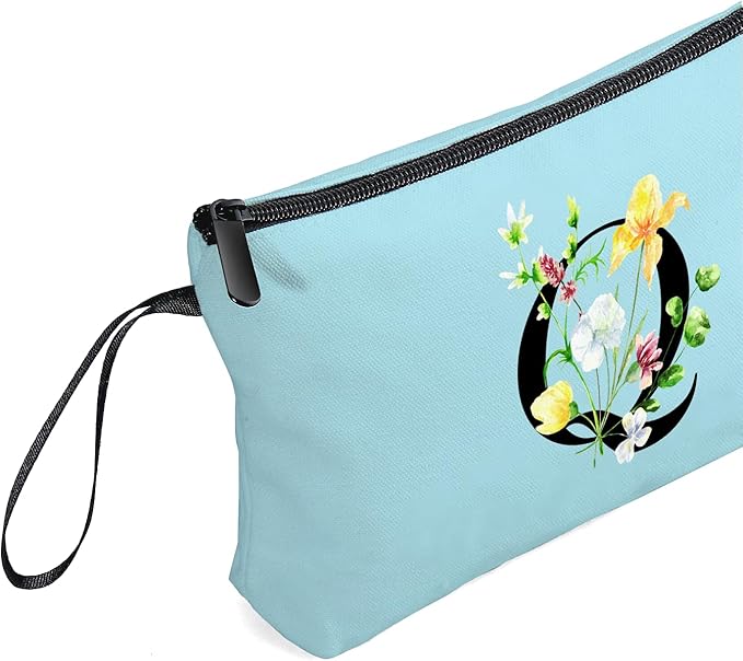 Birthday Thank You Appreciation Monogrammed Gifts for Mom Aunt Teacher Sister Friend Coworkers Bride Bridesmaid Makeup Cosmetic Bag with Mirror Mothers Day Christmas Graduation Q