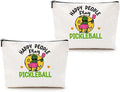 2pcs Funny Pickleball Gifts Makeup Bag, Ball Player Cosmetic Bag Ball Lover with Zipper Pouch Accessories Pickleball Lover Gifts for Girls Women Fans Player Mom Sister Christmas Birthday Gifts