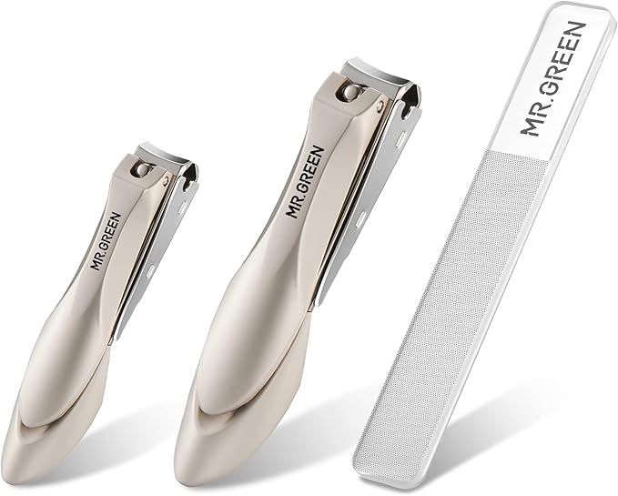 MR.GREEN Baby Safety Nail Clippers Nail Care Clippers Fingernail Cutter Newborn Baby Convenient Nail File Manicure Tools (Parent Child Nail Clipper+Nano Glass File)