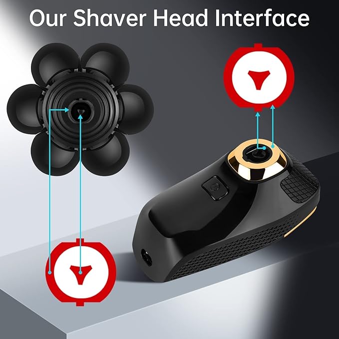 7 Blade Replacement Heads,Bald Shaver Replacement Heads Rotary Shaver for Bald Men Replacement Blade Beard Universal Fast Double Ring Hair Trimmer for 5 6 7 Head Electric Shaver
