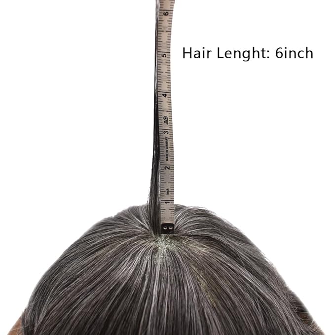 FACE MIRACLE Toupee for Men French Lace Hairpiece Human Hair Replacement System Skin PU Mens Toupee Hair Wigs for Man V-Looped Front Hair Prosthesis 7"X9" #1B50 1B# OFF BLACK WITH 50% SYNTHETIC GREY
