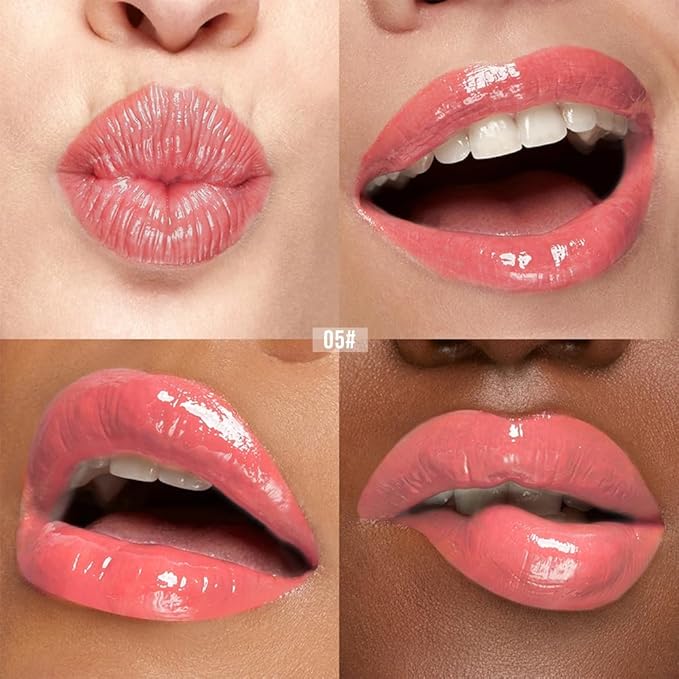 Nourishing Lip Oil, Deep Moisturizing Lip Balm Liquid, Non-Sticky High Shine Lip Gloss, Hydrating Lip Tint for Soft, Smooth, Healthy-Looking Lips, Lightweight Glossy Lip Care for Daily Use-5#