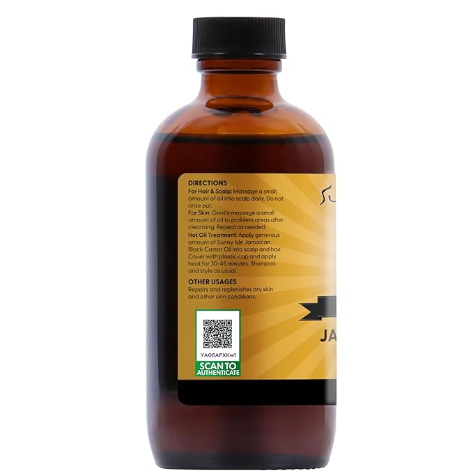 Sunny Isle Jamaican Black Castor Oil 4oz | 100% Natural for Hair, Scalp and Skin Care