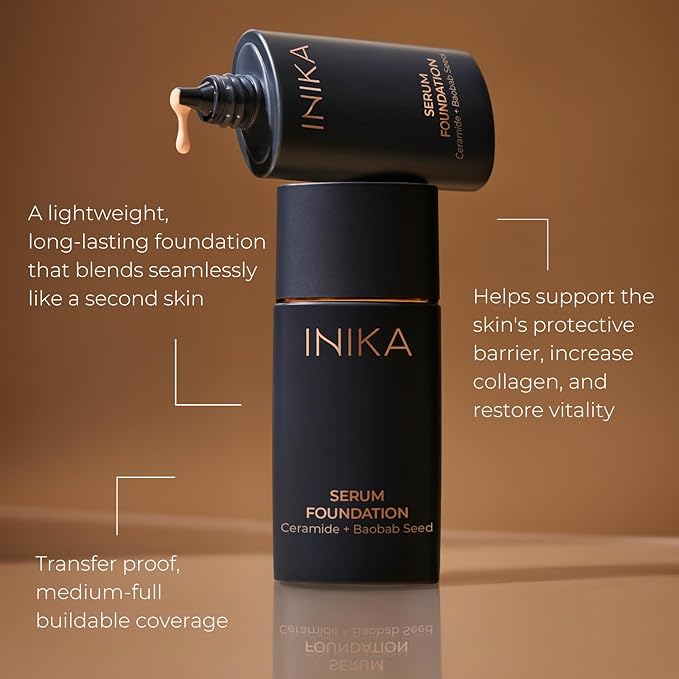 Organic Serum Foundation | Vegan, Buildable Coverage, Weightless Second Skin Feel, Transfer Proof with Skincare Ingredients in Sustainable Packaging. Daring 25ml
