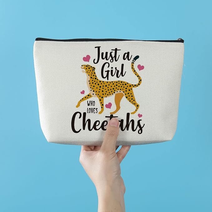 Azteoiz Cheetah Print Makeup Bag Cheetah Animal Lovers Gifts for Women, Graduation Friendship Birthday Gift for Girls Friends Daughter Sister Preppy Cosmetic Bag Zipper Pouch