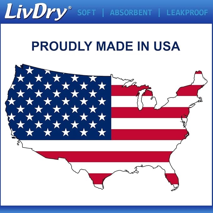 LivDry XXL Overnight Adult Diapers for Women and Men, Incontinence Underwear, XX-Large, 48-Pack