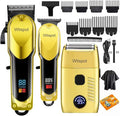 Hair Clippers Set for Men,Hair Clipper Trimmer with LED Display, Professional Cordless Hair Clipper Shaver Beard Trimmer, Hair Cutting Machine for Men, Holiday Gift for Father's Day Gift(with Apron)
