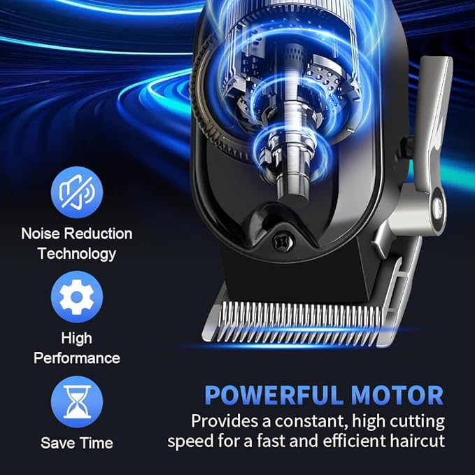 LQT® Hair Clippers for Men Professional, Body Hair Trimmer & Cordless Grooming Set with LED Display Zero Gap Clippers,Fade Haircut Kit, Electric Hair Cut Machines- Ideal Gifts for Men (Blue)