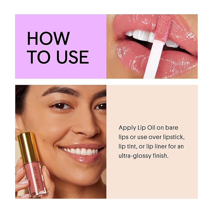 Winky Lux Enchanted Very There Lip Oil - Hydrating Nude Brown Tint with Jojoba Oil, Non-Sticky Glossy Lip Oil, Tinted Brown Gloss for Juicy Lips & Soft Vanilla Scent