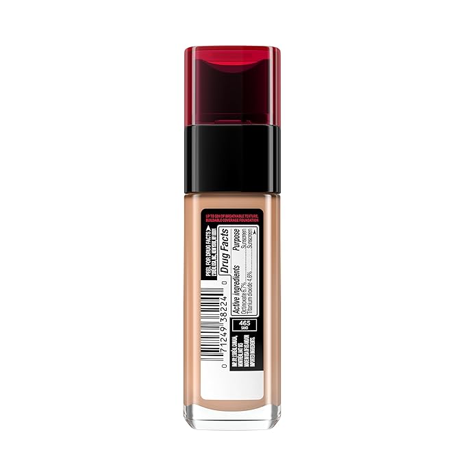 L'Oreal Paris Makeup Infallible Up to 32 Hour Fresh Wear Lightweight Foundation, 465 Sand, 1 Fl Oz, Packaging May Vary