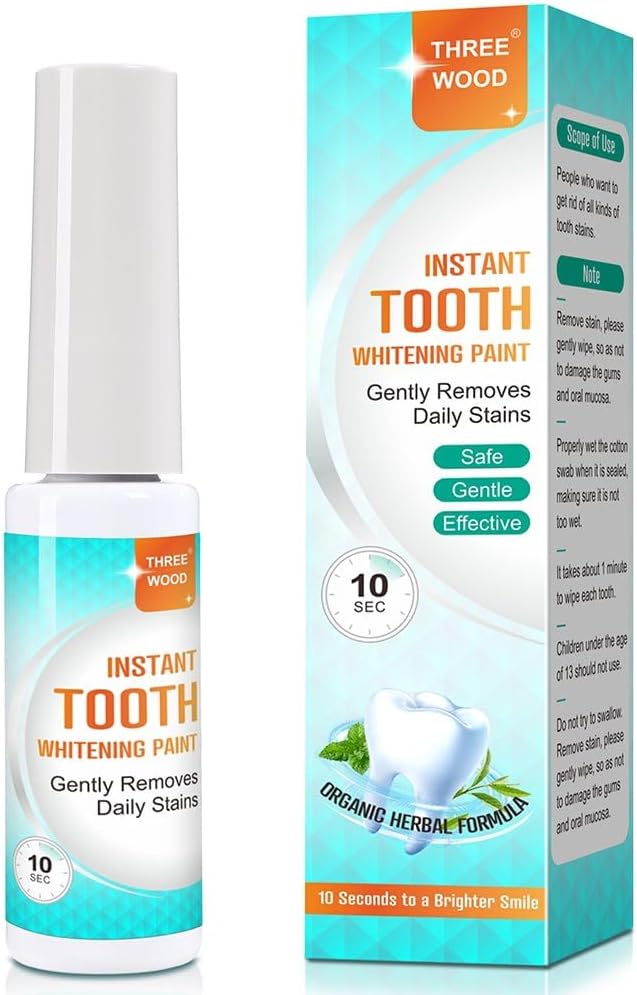 Tooth Whitening Paint - Instant White Teeth, Gentle & Safe Formula, Easy to Use & Portable, Long-Lasting Results for a Confident Smile
