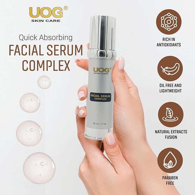 UOG (United One) Face Serum Complex – Hydrating & Firming Face Serum| Lifts, Tightens & Improves Skin Texture | Reduces Fine Lines & Wrinkles for Neck & Jawline | 50ml/1.7oz
