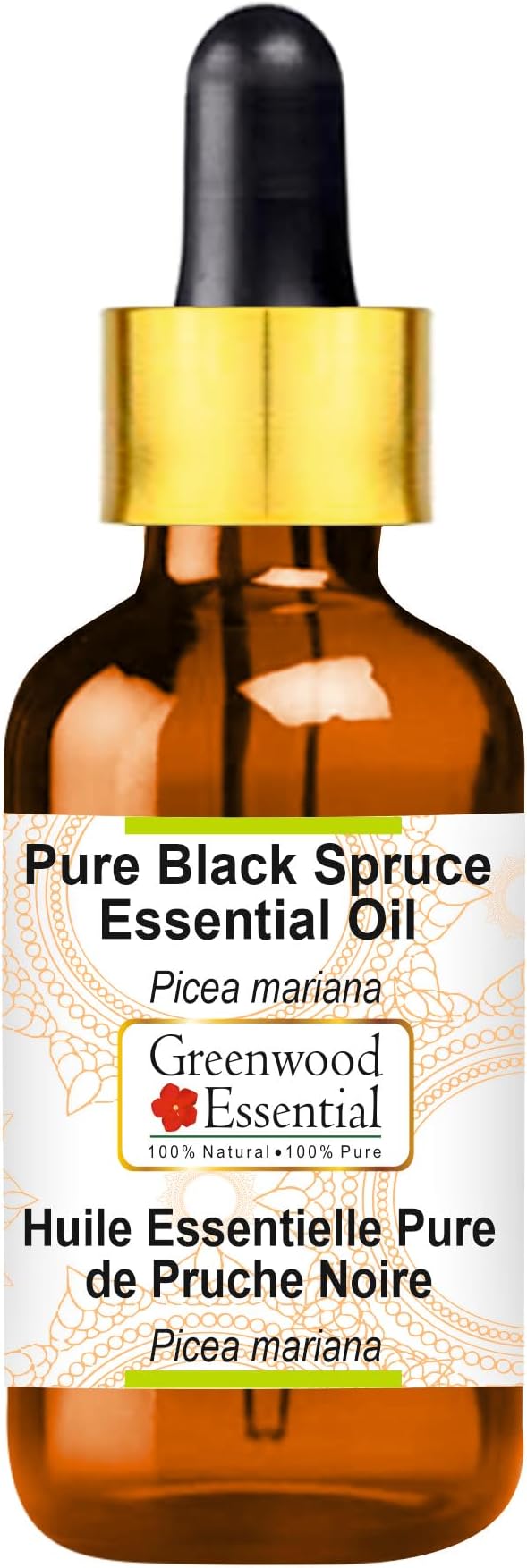 Greenwood Essential Black Spruce Essential Oil (Picea Mariana) with Glass Dropper | Pure | Non-Sticky | Non-Greasy | Lightweight | Men & Women | All Skin Types | Steam Distilled 5ml (0.16 oz)