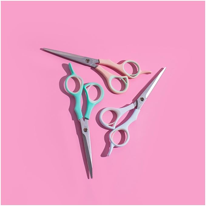 Cricket Style Xpress Goodie 2 Shears Hair Cutting Scissors - Sharp Micro-Serrated Beveled Blades, Stainless Steel Shears Hair Scissors - Wet & Dry Use, Barber Accessories - 5.75", Pink & Mint