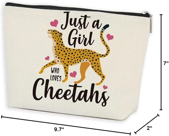 Azteoiz Cheetah Print Makeup Bag Cheetah Animal Lovers Gifts for Women, Graduation Friendship Birthday Gift for Girls Friends Daughter Sister Preppy Cosmetic Bag Zipper Pouch