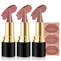 evpct 3Pcs Antique Dusty Rose Nude Pink Brown Gradient Matte Lipstick Lip Liner Crayon Combo Pencil Set for Women Long Lasting, Cream Lip Liner and Lipstick Combo Makeup，Flawless Gradual Ombre Effect