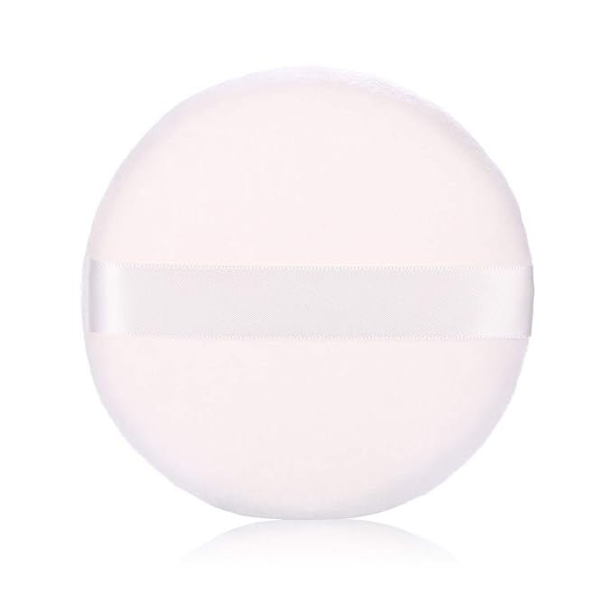 WSYUB Powder Puff, Powder Puff for Body Powder, Ultra Soft Large Velour Body Powder Puffs, 4.13 inch,4pcs，White, Round