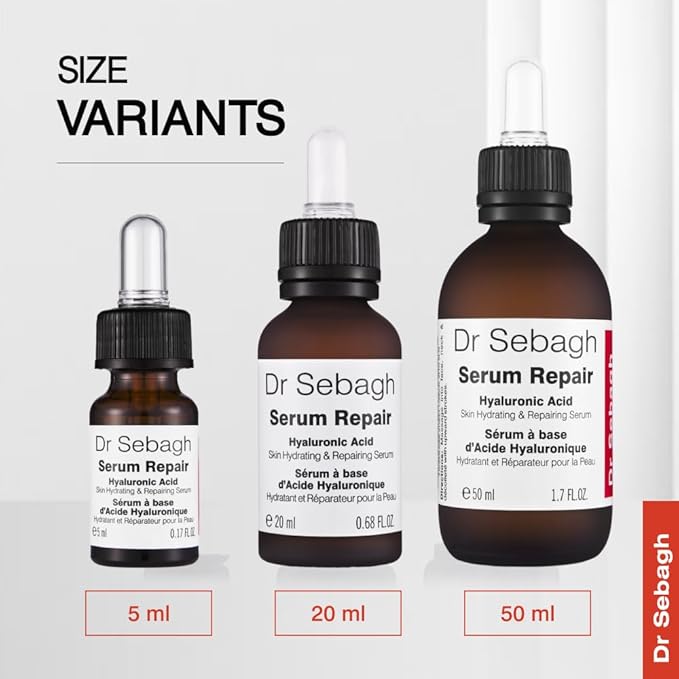 Dr Sebagh Serum Repair (1.7 fl oz) - Award-Winning Hyaluronic Acid Facial Hydrator - Anti Aging & Wrinkle - Skin Moisturizing & Repairing Formula - Collagen Boosting Youthful Glow For Women & Men